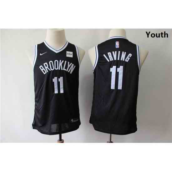 Youth Nets 11 Kyrie Irving Black Youth Nike Swingman Jersey